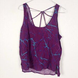 Kirra Blouse M Criss Cross Back Pacsun Crackle/Lightening Print NEW Top